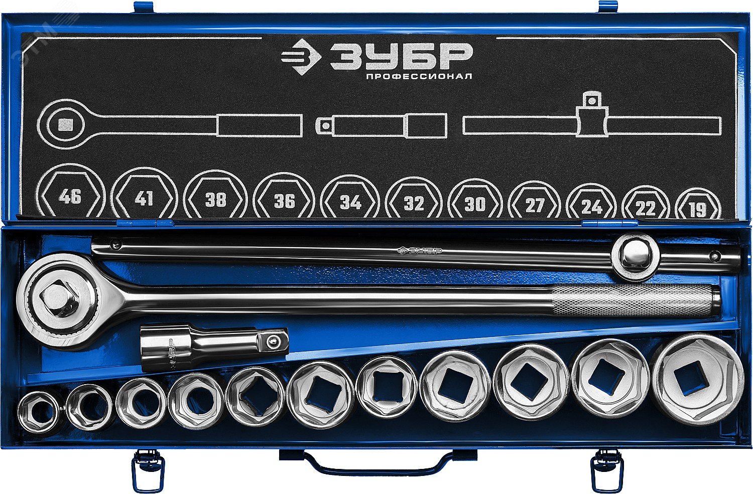 ЗУБР НКТ-14, 14 предм., (3/4″), набор инструмента для крупногабаритной техники, Профессионал (27660-H14)