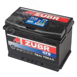 Аккумулятор автомобильный ZUBR EFB 78Ah R+