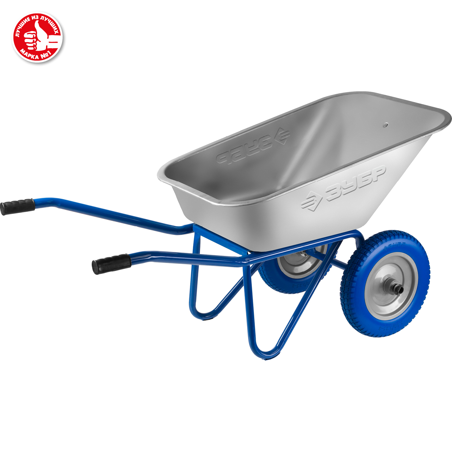 ЗУБР ПТ-300, 110 л, 240 кг, двухколесная, полиуретановые колеса, строительная тачка, Профессионал (39911)