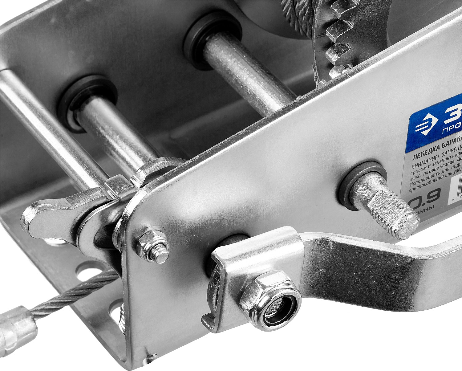 ЗУБР 0.9 т, 8 м, ручная барабанная тяговая тросовая лебедка, Профессионал (43113-0.9)