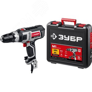 ЗУБР 400 Вт, 40 Н·м, кейс, сетевая дрель-шуруповерт (ДШ-М1-400-2 К)