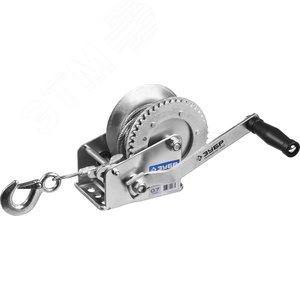 ЗУБР 0.7 т, 8 м, ручная барабанная тяговая тросовая лебедка, Профессионал (43113-0.7)