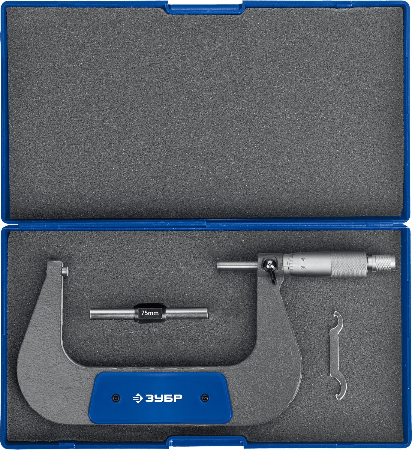 ЗУБР МК 100, 75 - 100 мм, гладкий механический микрометр, Профессионал (34480-100)