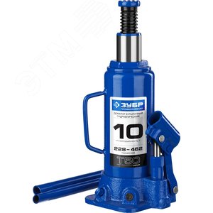 ЗУБР 10 т, 228 - 462 мм, бутылочный гидравлический домкрат, Профессионал (43060-10)