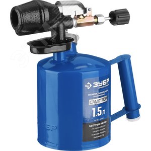 ЗУБР САМОТЛОР СМ-15, 1.5 л, чугунный эжектор, паяльная лампа, Профессионал (40650-1.5)