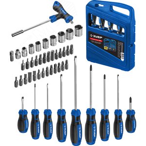 ЗУБР Профессионал 46 шт, набор отверток с насадками (25283-H46)