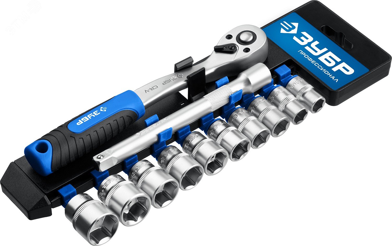 ЗУБР ТС-12Б, 12 предм., (3/8″), набор торцовых головок, Профессионал (27646-H12)