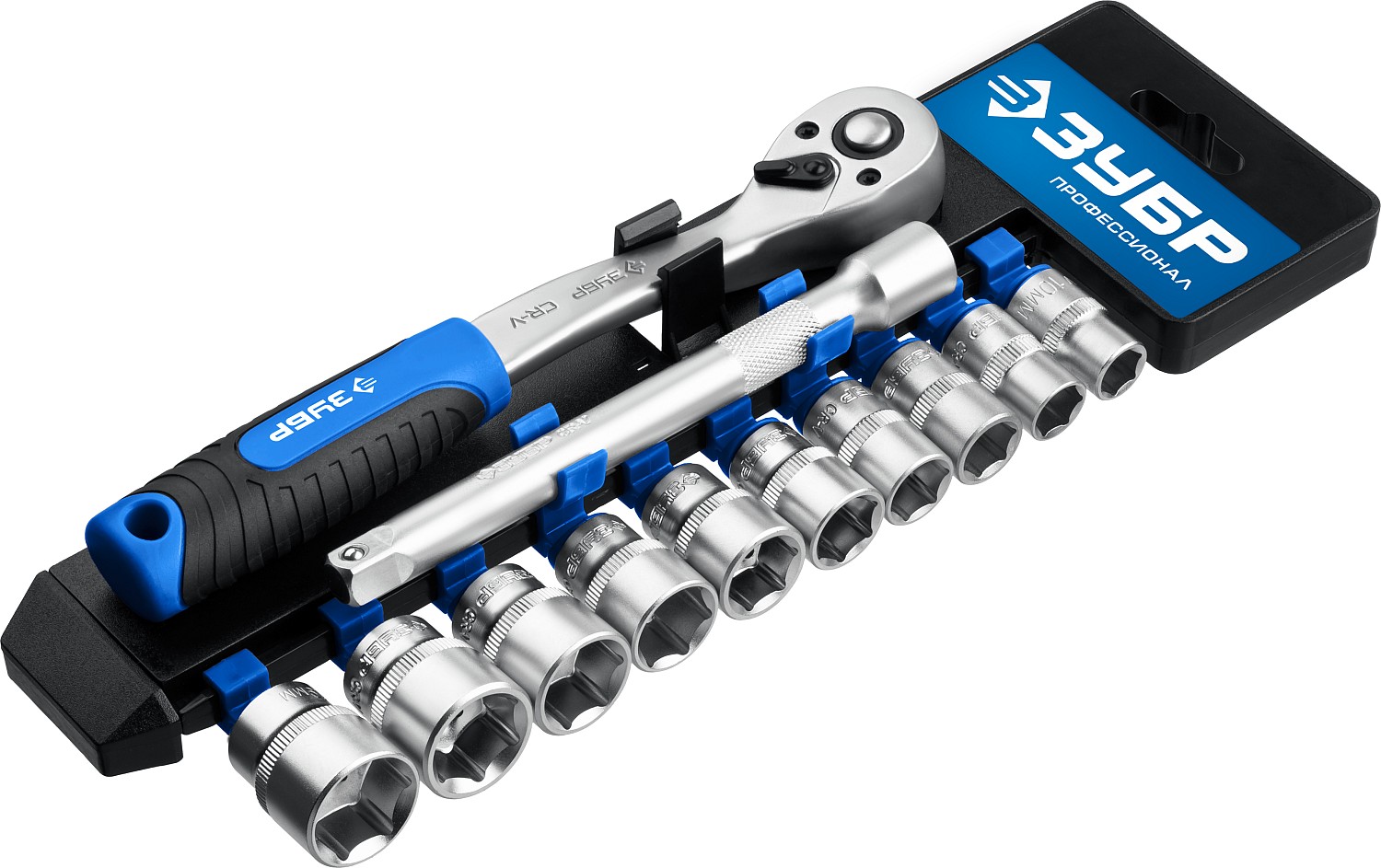 ЗУБР ТС-12Б, 12 предм., (3/8″), набор торцовых головок, Профессионал (27646-H12)