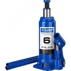 ЗУБР 6 т, 215 - 415 мм, бутылочный гидравлический домкрат, Профессионал (43060-6)
