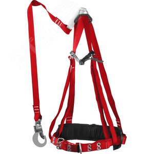 ЗУБР УРАЛ строп с летночным амортизатором, 3 точки крепления, L (1140-1440), лямочный пояс с наплечными и набедренными лямками (11583)