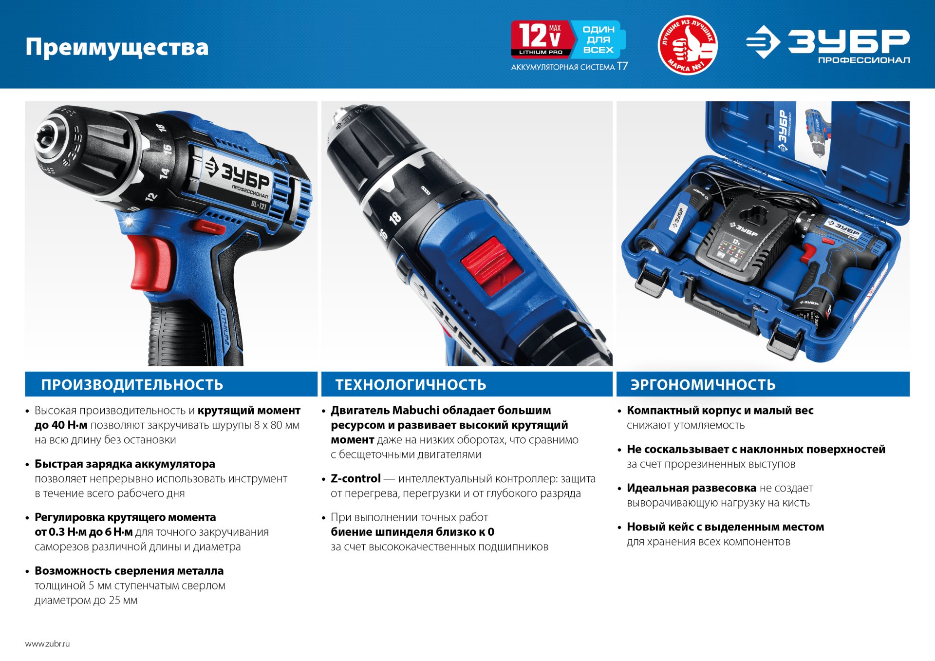 ЗУБР 12 В, 2.0 А·ч, аккумулятор тип Т7, Профессионал (ST7-12-2)