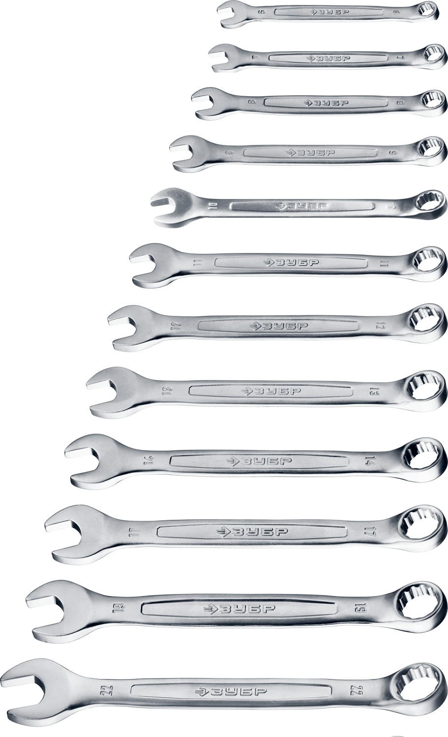 ЗУБР 12 шт, 6 - 22 мм, набор комбинированных гаечных ключей, Профессионал (27087-H12)