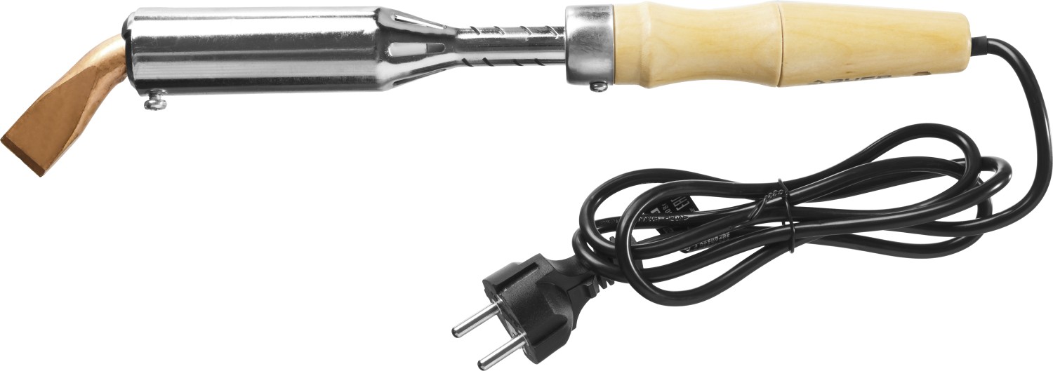 ЗУБР Ceramic PRO, 200 Вт, клин, высокомощный электропаяльник с деревянной рукояткой (55303-200)