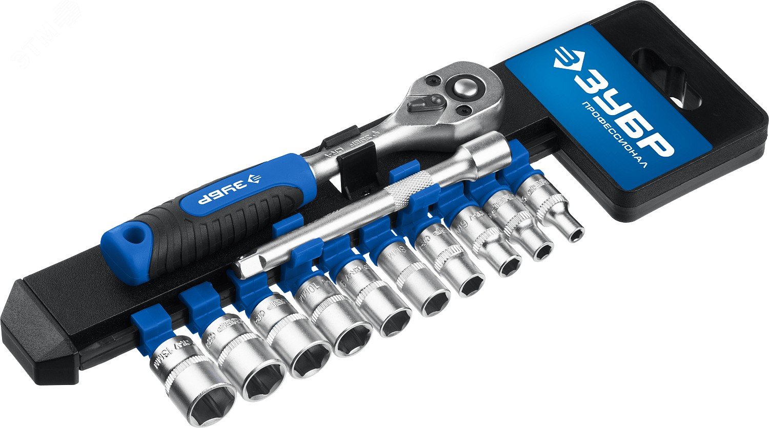 ЗУБР ТМ-12М, 12 предм., (1/4″), набор торцовых головок, Профессионал (27645-H12)