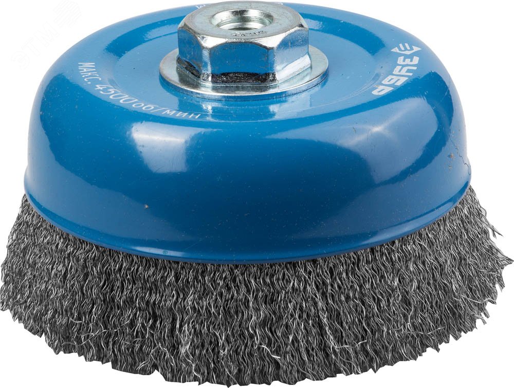 Щетка чашечная для УШМ, витая стальная проволока 0,3мм, 150ммхМ14 ''ЭКСПЕРТ''.