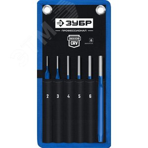 ЗУБР 6 предметов, набор шестигранных выколоток в чехле, Профессионал (21070-H6)