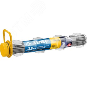 ЗУБР Д 3.0 х 350 мм, 1.5 кг в ПВХ тубе, ЗОК-46 рутил-целлюлозный, электрод сварочный, Профессионал (40031-3.0)