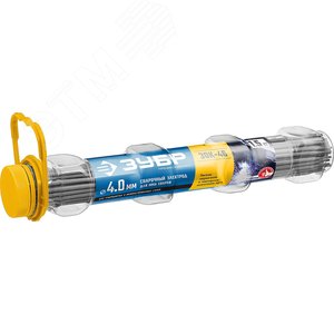 ЗУБР Д 4.0 х 350 мм, 1.5 кг в ПВХ тубе, ЗОК-46 рутил-целлюлозный, электрод сварочный, Профессионал (40031-4.0)