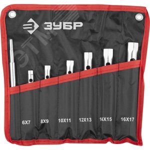 ЗУБР 7 предм., 6 - 17 мм, набор торцовых трубчатых ключей (27162-H7)
