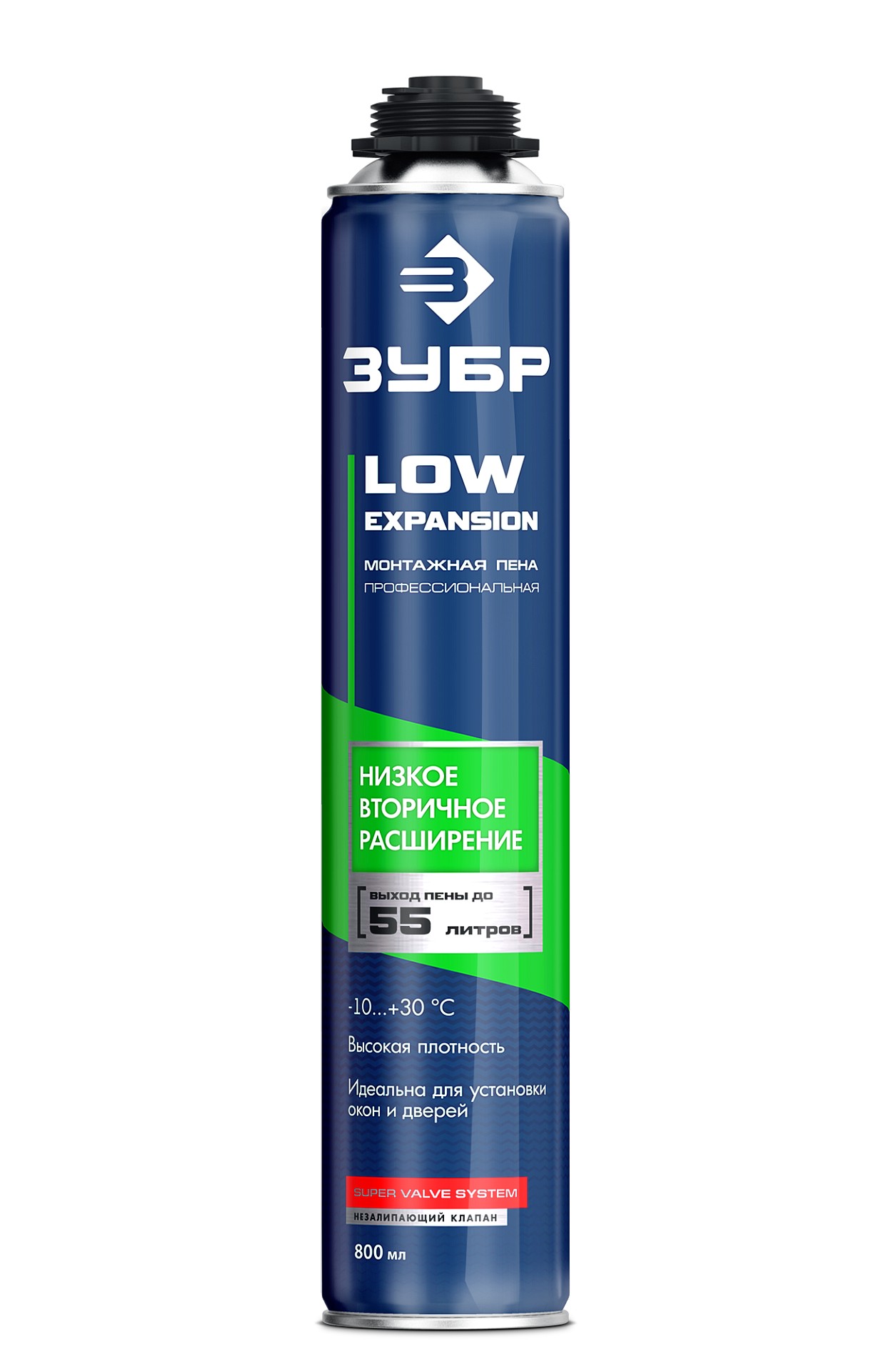 ЗУБР PRO HP, 800 мл, пистолетная, с низким расширением, выход до 50л, монтажная пена (41148)
