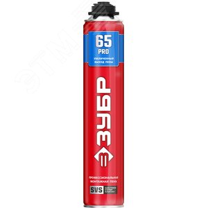 ЗУБР PRO 65, 850 мл, пистолетная, всесезонная, SVS, с увеличенным выходом до 65 л, профессиональная, монтажная пена (41147)