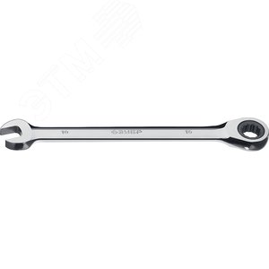 ЗУБР 10 мм, комбинированный трещоточный гаечный ключ, Профессионал (27074-10)