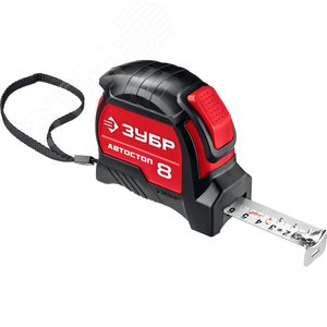 ЗУБР Автостоп, 8 м х 25 мм, рулетка с автостопом (34052-08-25)