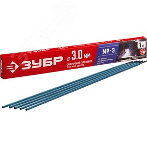 ЗУБР Д 3.0 х 350 мм, 1 кг в коробке, МР-3 рутиловый, электрод сварочный (40011-3.0)