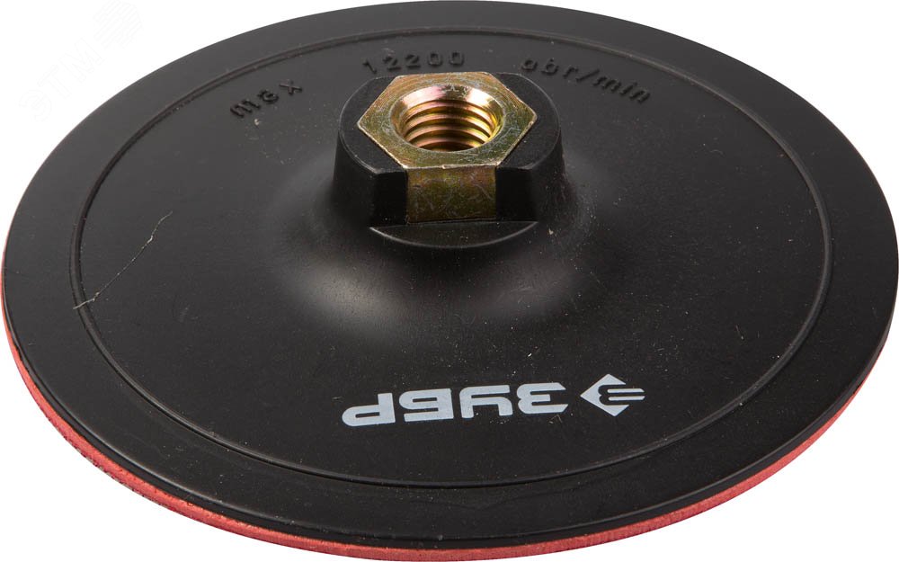 ЗУБР М14, d 125 мм, пластиковая, опорная тарелка на липучке для УШМ под АГШК, Профессионал (3578-125)