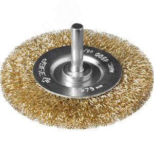 ЗУБР 75 мм, витая стальная латунированная проволока 0.3 мм, щетка дисковая для дрели, Профессионал (3520-075)