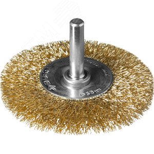 ЗУБР 63 мм, витая стальная латунированная проволока 0.3 мм, щетка дисковая для дрели, Профессионал (3520-063)