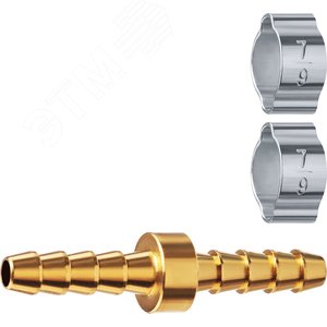 ЗУБР ″елочка″-″елочка″, 6 мм с обжимными хомутами, штуцер соединительный, Профессионал (64925-06)