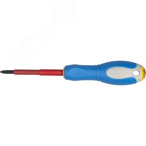 Отвертка Cr-V, трехкомпонент рукоятка, высоковольтная до ~1000В, PH №1, 80 мм ''ПРОФИ ЭЛЕКТРИК''.