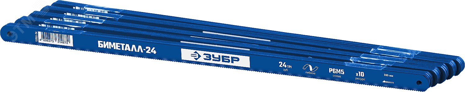 ЗУБР Биметалл-24, 24 TPI, 300 мм, Биметаллическое полотно по металлу, Профессионал (15855-24)
