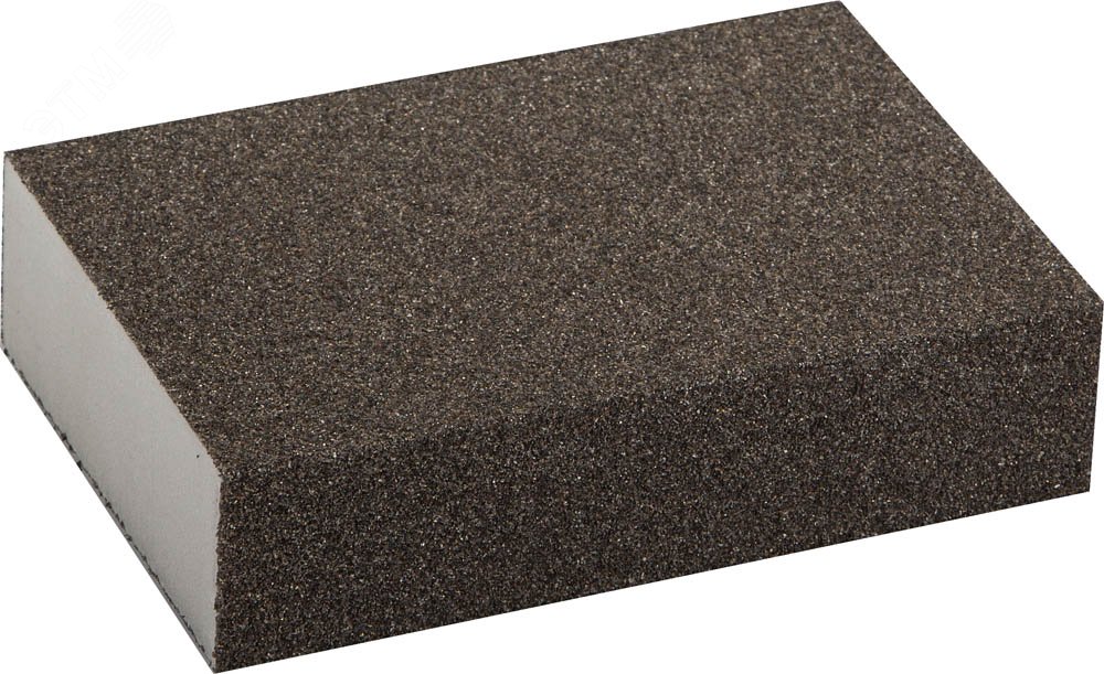 ЗУБР Р80, 100 х 68 х 26 мм, водостойкая, четырехсторонняя шлифовальная губка (35611-080)
