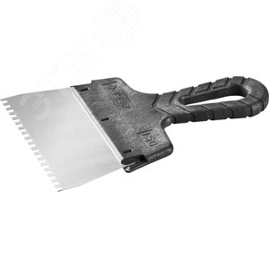 ЗУБР 150 мм, зуб 4 х 4мм, пластиковая ручка, нержавеющий фасадный шпатель (10078-15-04)