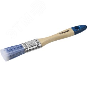 ЗУБР АКВА, 25 мм, 1″, светлая искусственная щетина, деревянная ручка, для воднодисперсионных и акриловых ЛКМ, плоская кисть (4-01007-025)