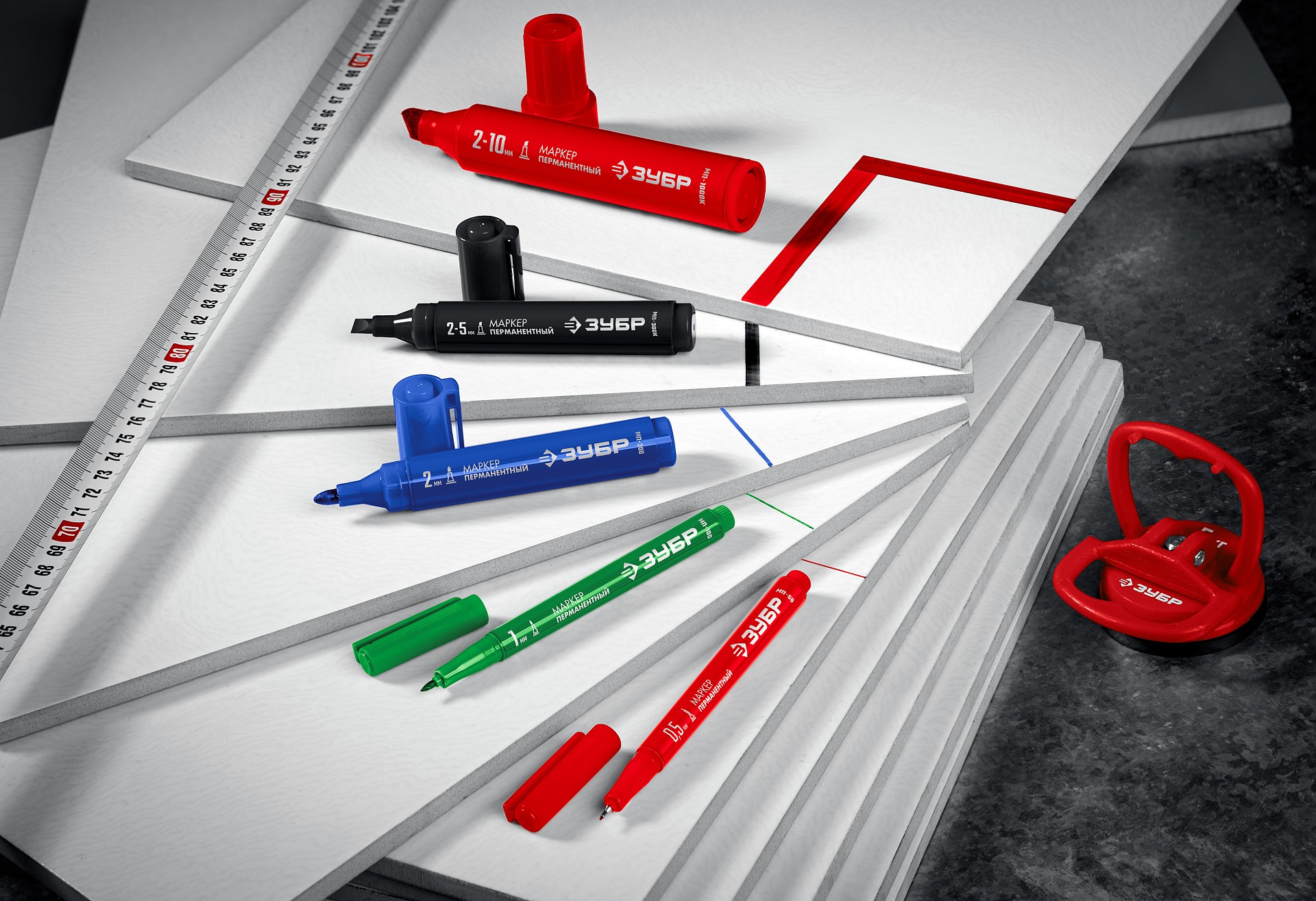 ЗУБР МП-50 черный, 0.5 мм перманентный маркер (06321-2)