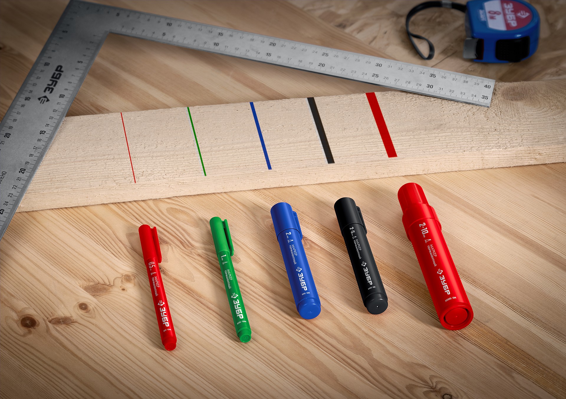 ЗУБР МП-300 черный, 2 мм перманентный маркер (06322-2)