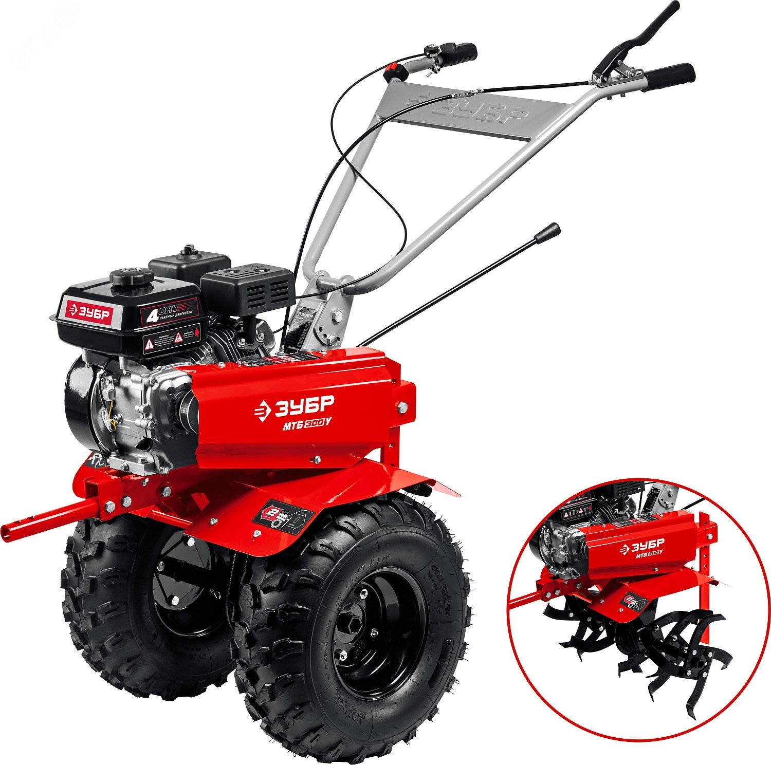 ЗУБР увеличенные колеса, 7 л.с., мотоблок (МТБ-300 У)