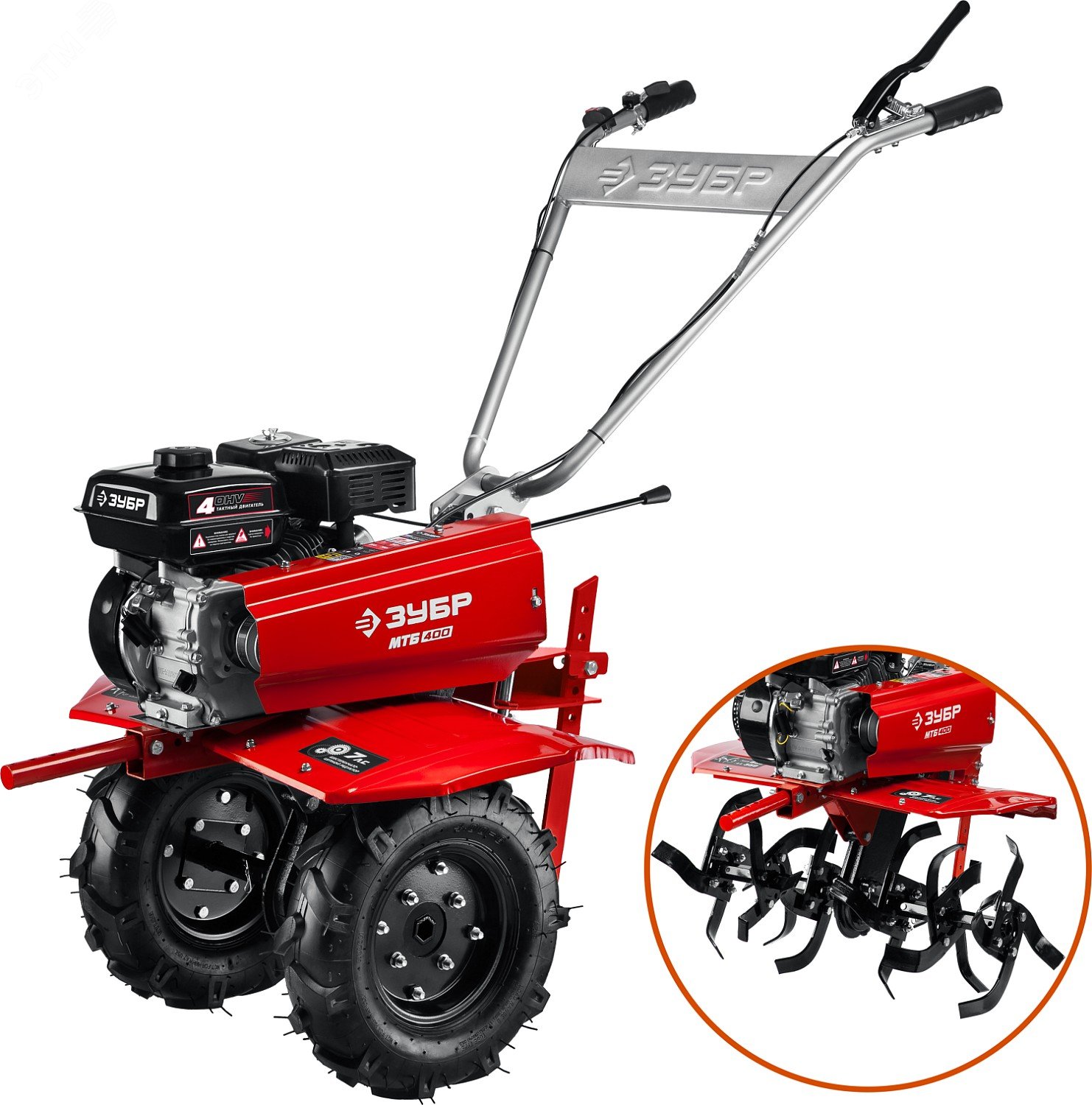ЗУБР 7 л.с., мотоблок с понижающей передачей (МТБ-400)