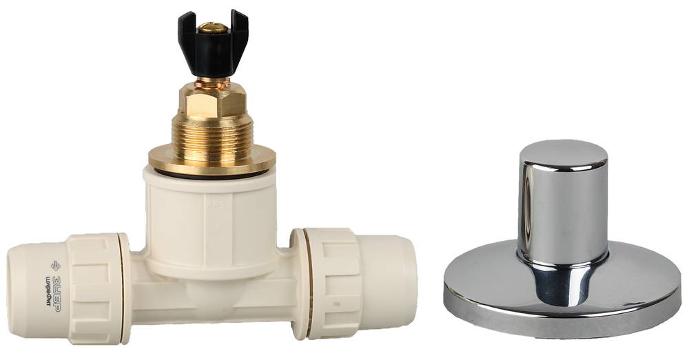 ЗУБР ШиреФит, штуцер с гайкой - кран запорный - штуцер с гайкой, 20 мм, запорный кран (51570-20)