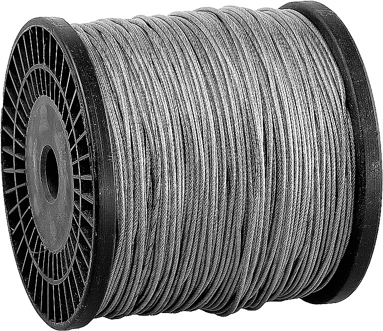 ЗУБР DIN 3055, свивка 6 x 7 + FC, 8 (10) мм, L 60 м, стальной трос в оплетке ПВХ, Профессионал (4-304120-08-10)