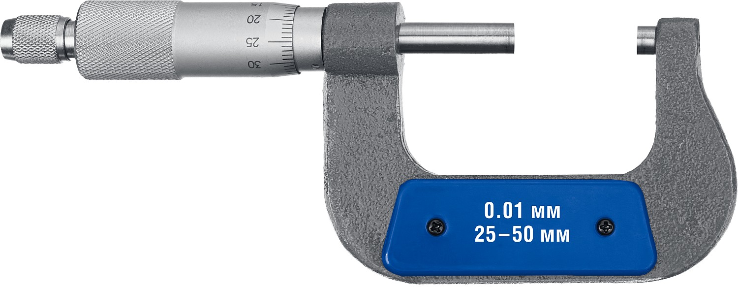 ЗУБР МК 50, 25 - 50 мм, гладкий механический микрометр, Профессионал (34480-50)