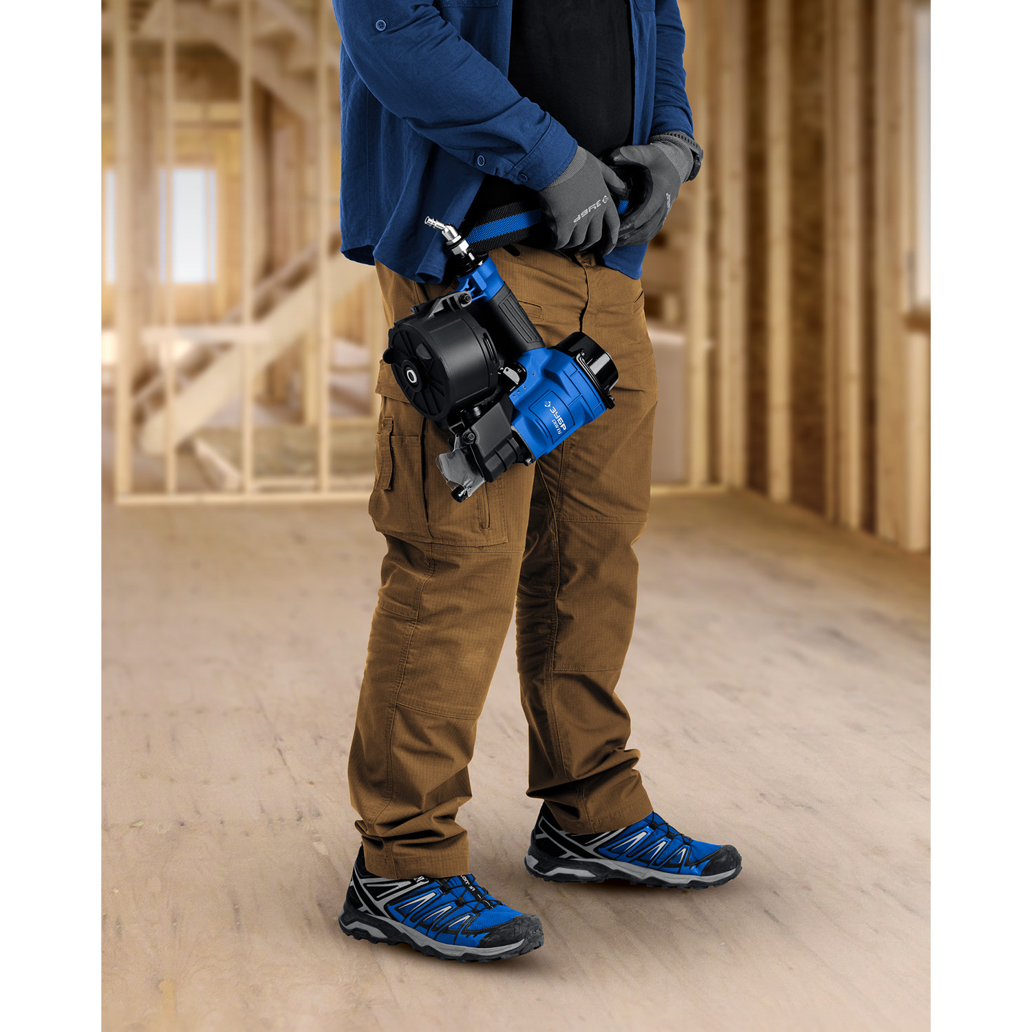 ЗУБР CNW-90, пневматический нейлер для барабанных гвоздей ЗУБР CNW (45-90 мм), Профессионал (31914)