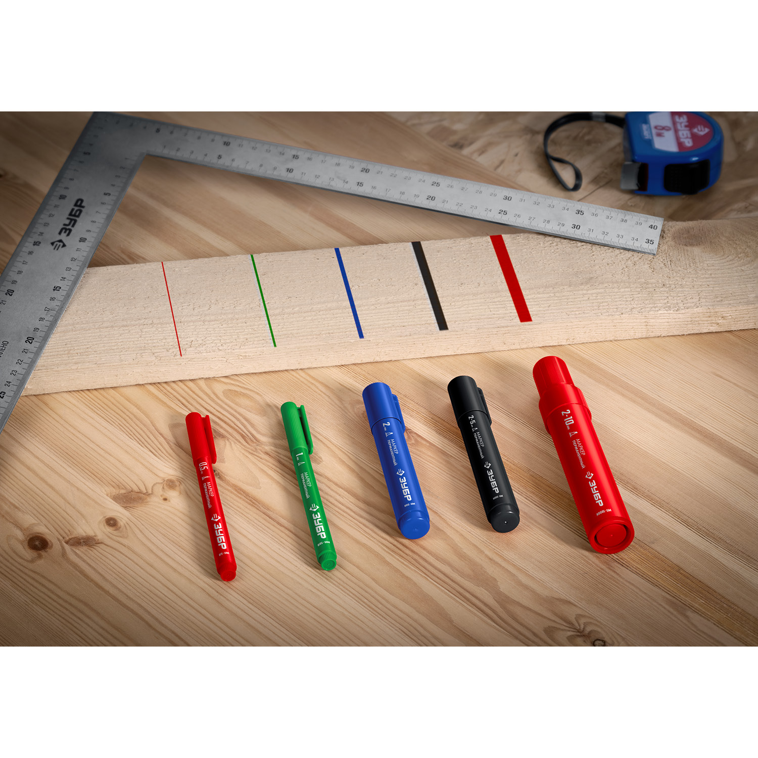 ЗУБР МП-1000К зеленый, 2-10 мм, клиновидный перманентный маркер (06333-4)