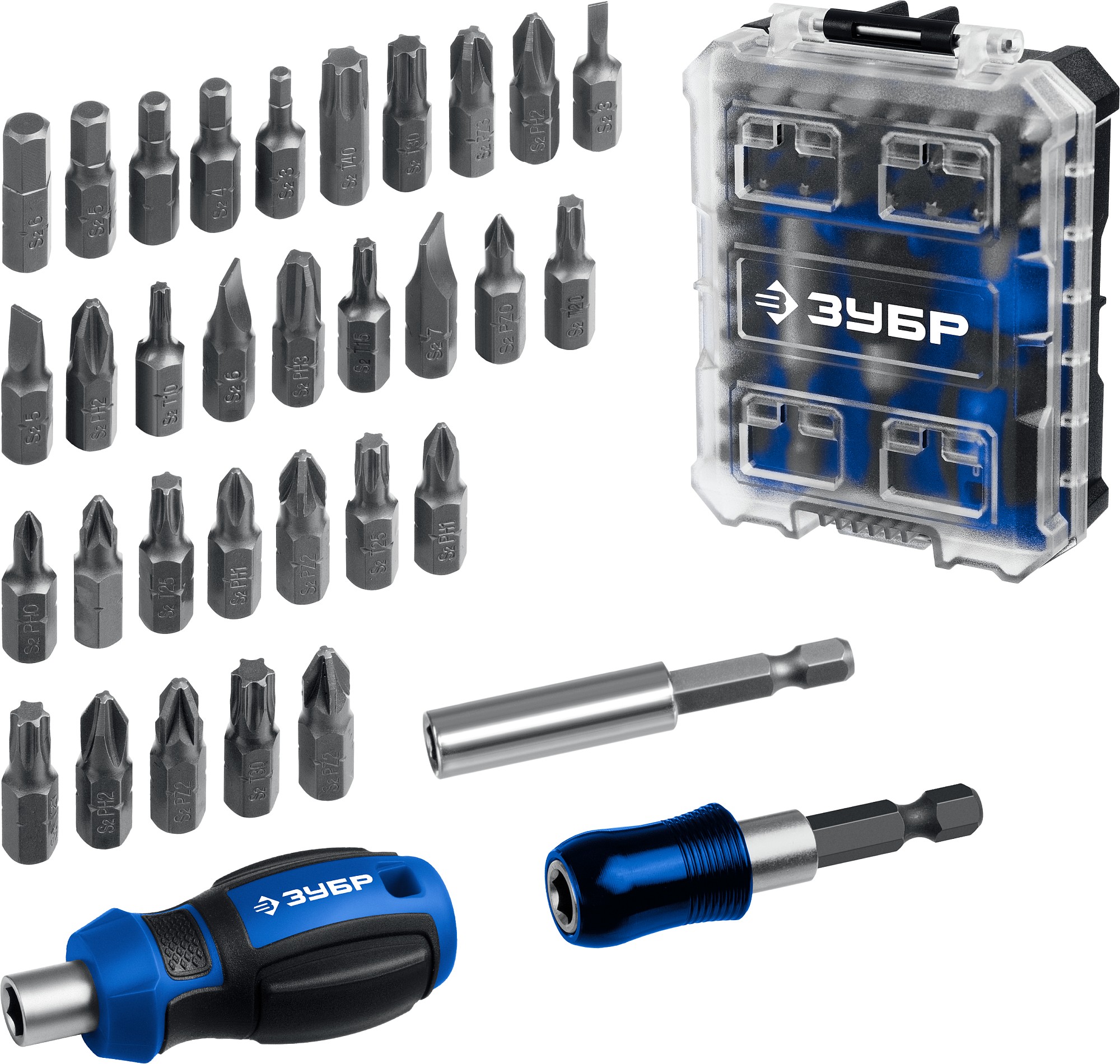 ЗУБР Компакт 34 предм., система стыковки Z-БОКС, набор: отвертка с насадками, Профессионал (25173)
