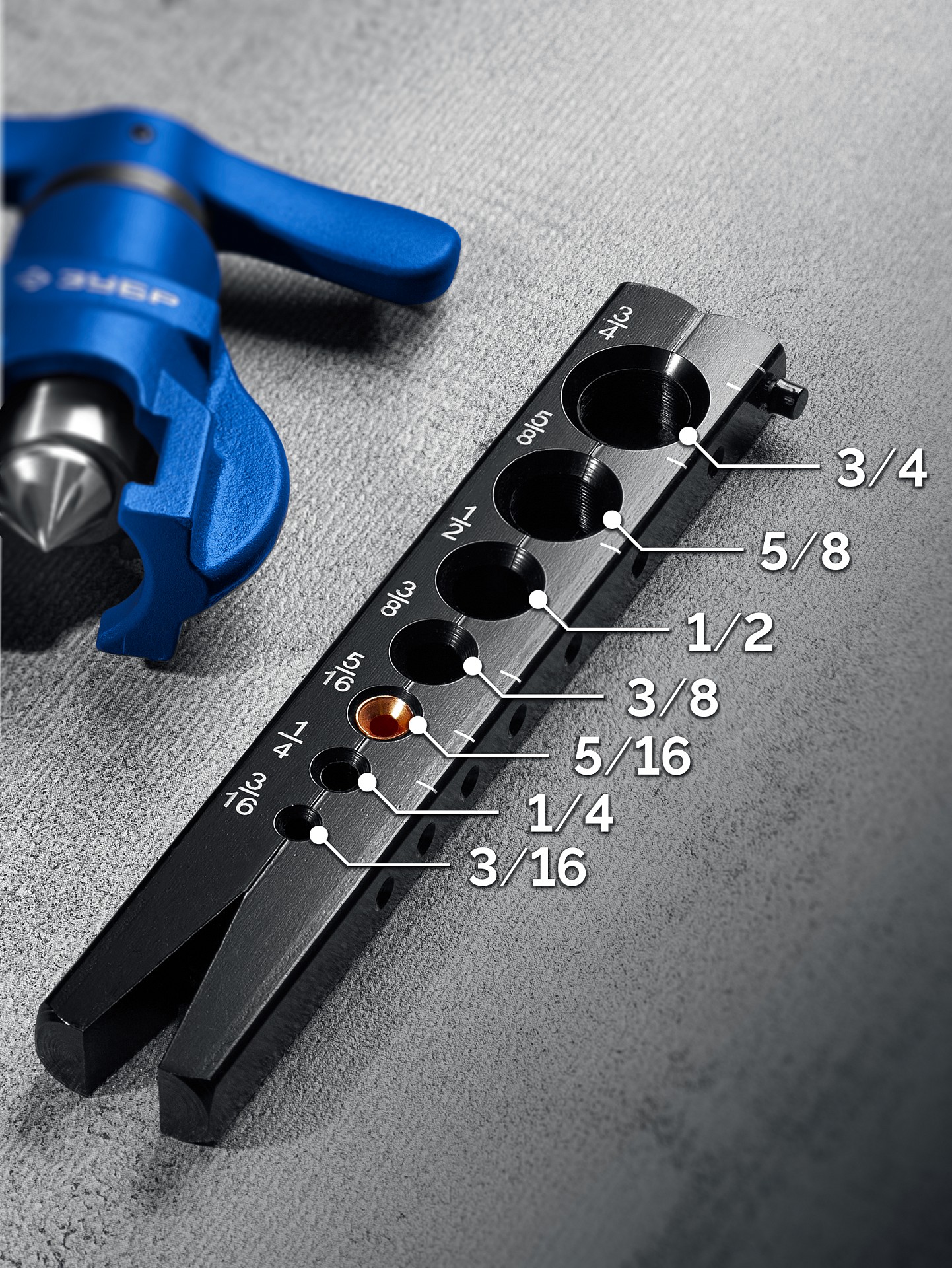 ЗУБР 5 - 19 мм, 3/16″-3/4”, в кейсе, эксцентриковая развальцовка, Профессионал (23610)