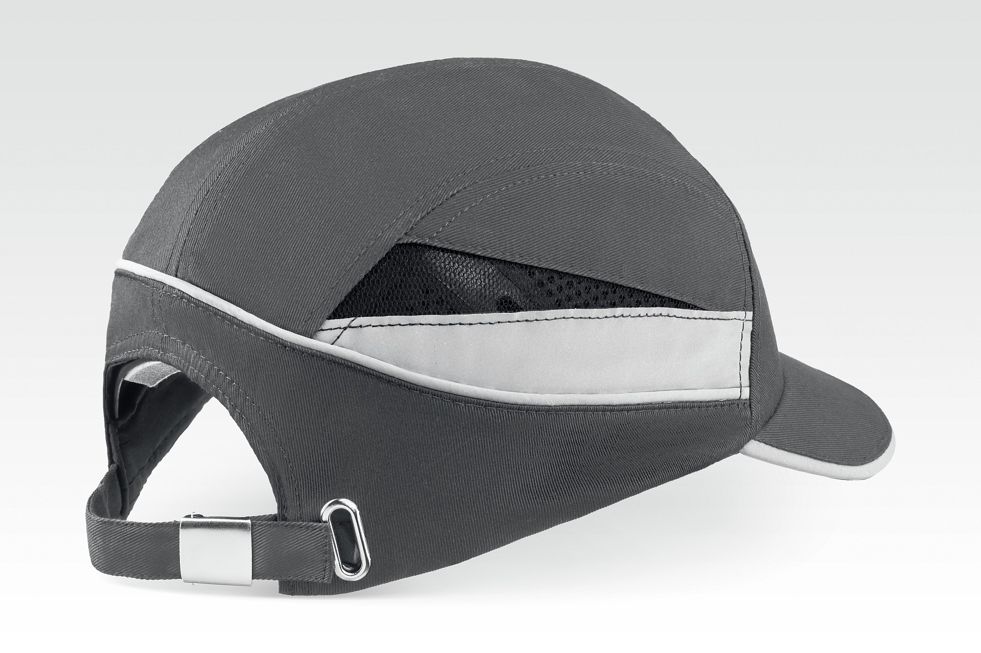 ЗУБР БИНОМ, серая, ударопрочный корпус, укороченный козырёк 55мм, размер от 54 до 59см, защитная каскетка, Профессионал (11097)