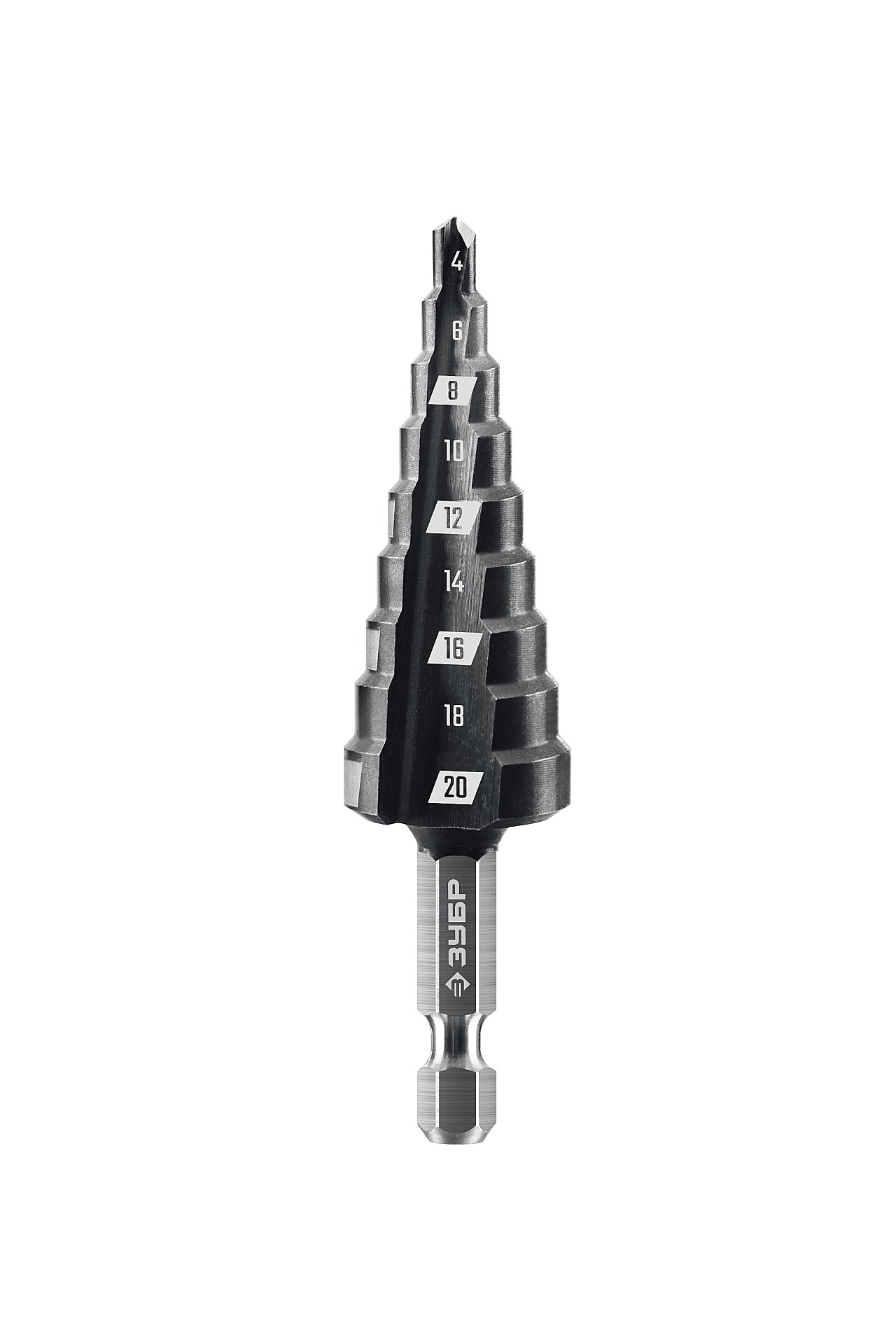 ЗУБР 4-20мм, 9 ступеней, сверло ступенчатое(29665-4-20-9)
